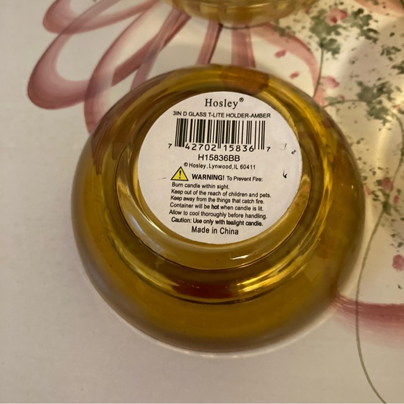 Hosley 3” Tea Light Holders Set of Six in Amber - Picture 3 of 3